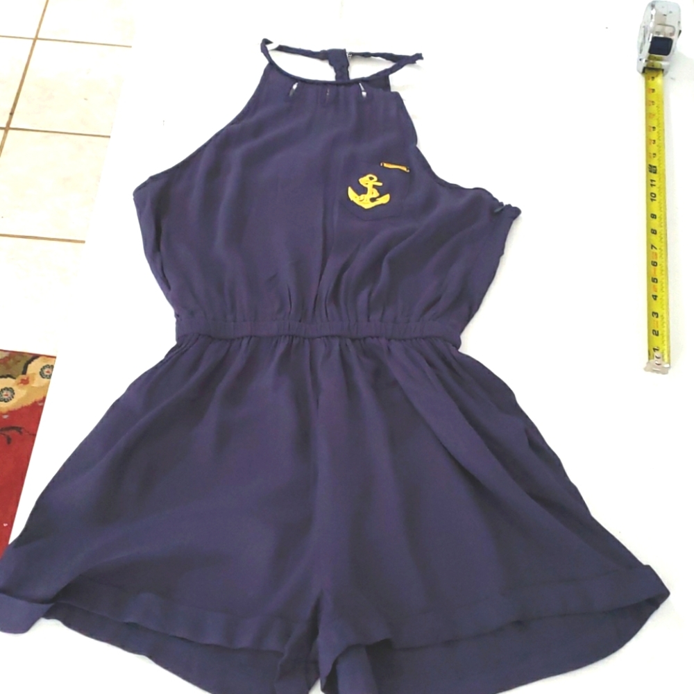 Denimland Romper w Pockets Razorback Navy